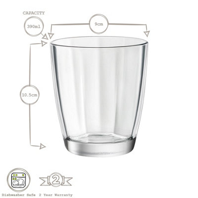 Bormioli Rocco - Pulsar Double Old Fashioned Glasses - 390ml - Clear - Pack of 12
