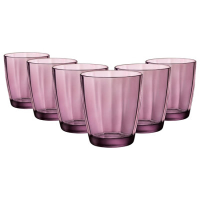 Bormioli Rocco - Pulsar Double Old Fashioned Glasses - 390ml - Purple - Pack of 6