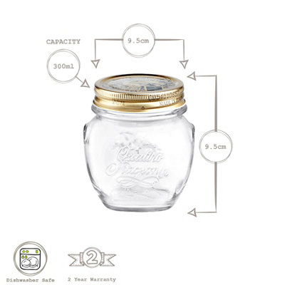 4 Tarros De Vidrio Herméticos Quattro Stagioni 500 Ml - Bormioli Rocco, Tapa Metal, Para Mermelada, Conservas | Lavavajillas Seguro