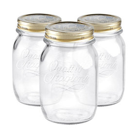 Bormioli Rocco - Quattro Stagioni Glass Storage Jars - 500ml - Pack of 3