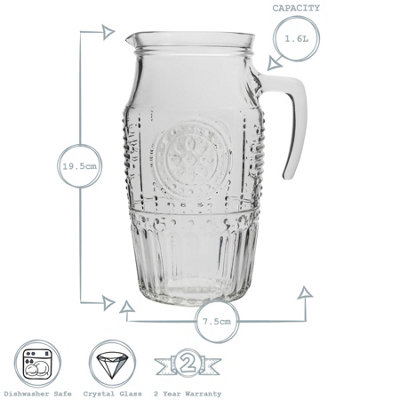 Bormioli Rocco - Romantic Glass Water Jug - 1.8 Litre - Clear