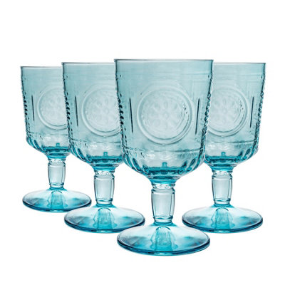 Bormioli Rocco Romantic Gläser – 4er-Set, Hellblau, 34 Cl, Spülmaschinenfest