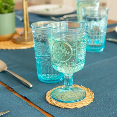 Bormioli Rocco - Romantic Wine Glasses - 320ml - Pack of 4 - Blue