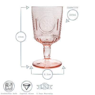 Bormioli Rocco - Romantic Wine Glasses - 320ml - Pack of 4 - Red