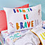 Born To Bedding Born To Be Brave Organic Cotton Duvet Cover Set with Pillowcases Bright
