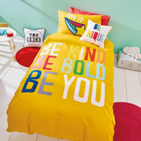 Born To Bedding Born To Be You Organic Cotton Double Duvet Cover Set with Pillowcases Orange