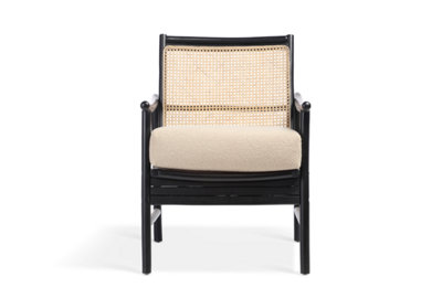 Black wicker store accent chair