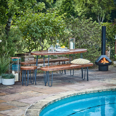 Borough Acacia Wood 5 piece Furniture Set DIY at B&Q