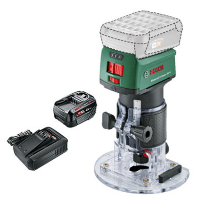 Bosch 06039D5000 AdvancedTrimRouter 18v Trim Router + 4AH Battery Kit ...