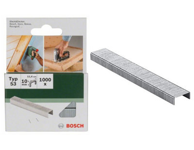 BOSCH 10mm Fine Wire Staples (1000/Pack) (To Fit: Bosch PTK 3.6 Li & UniversalTacker 18V-14 Cordless Tackers)