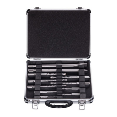 Bosch 11 Piece SDS Plus Drill + Bullet Cold Flat Chisel Set Masonry ...
