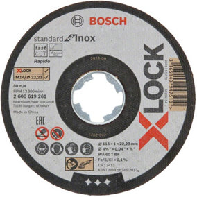 Bosch 115mm 1mm X-LOCK Thin Slit Cutting Discs Blades Inox 4.5" 2608619261
