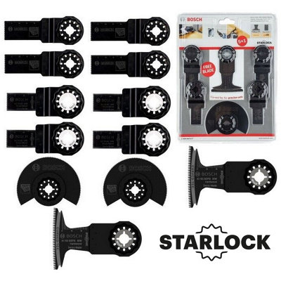 Bosch 12 Piece Universal Starlock Multi Tool Blade Set Wood Metal HCS Plunge