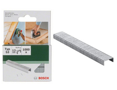 BOSCH 12mm Fine Wire Staples (1000/Pack) (To Fit: Bosch PTK 3.6 Li & UniversalTacker 18V-14 Cordless Tackers)