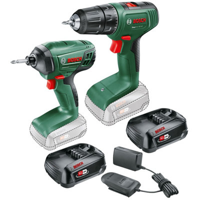 Bosch 18v Cordless Twin Pack - Drill + Impact Driver Power4ALL - 2 x ...