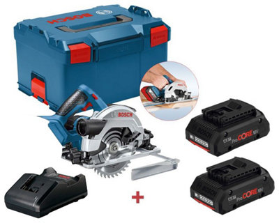 Bosch 18v GKS 18V-57 G 165mm Cordless Circular Saw Guide Rail + LBoxx + 2 x 4ah
