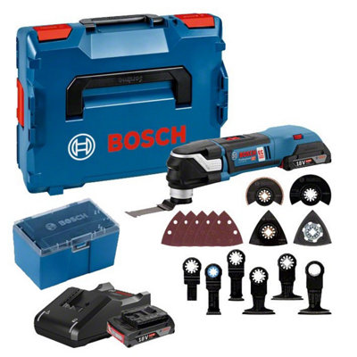 Bosch 18v GOP18V-28N Starlock Multi Tool Cutter 2x2ah Batt +16 Accessories Lboxx