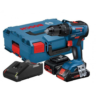 Bosch 18v GSB 18V-55 Brushless Combi Hammer Drill - 2 x 4.0ah Procore Batteries