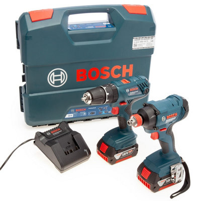 Bosch 18v GSB18V-21 Combi Hammer Drill GDX18V-180 Impact Driver Wrench 4ah  Wboxx