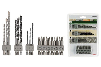 BOSCH 19-Piece Drill & Screwdriver Bit Set (For Wood, Metal & Stone) (To Fit: Bosch UNEO & UNEO MAXX Hammer Drills)