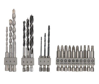 BOSCH 19-Piece Drill & Screwdriver Bit Set (For Wood, Metal & Stone) (To Fit: Bosch UNEO & UNEO MAXX Hammer Drills)