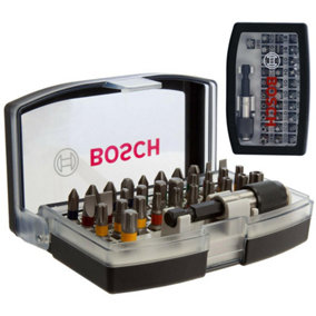 Bosch 2607017319 32 Piece Screwdriver Drill Bit Set Colour Coded Magnetic Holder