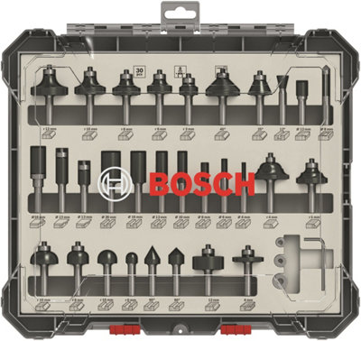 Bosch 2607017476 30 Piece Mixed Router Bit Set Straight 1 4