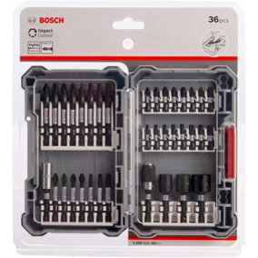 Bosch 2608522365 36 Piece Impact Rated Nut Screwdriver Drill Bit Set + Case