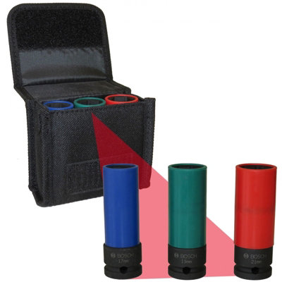 Bosch 2608551102 3 Piece 1/2 Drive PVC Sleeved Hexagon Impact Socket ...