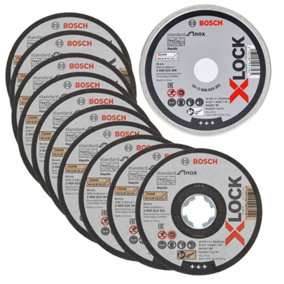 Bosch 2608619266 115mm x 1mm x 22.23mm X-LOCK Inox Metal Cutting Discs 10pk