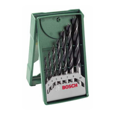 Bosch 7 Piece Brad Point Wood Twist Drill Bit Set For Wood Plywood 2607019580