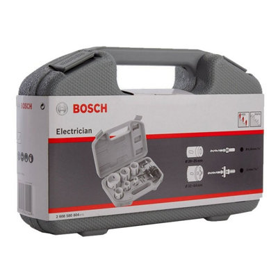 Bosch 9 Piece HSS Bimetal Electricians Holesaw Set - 20mm - 64mm & HSS Pilot