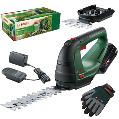 Bosch Advanced Shear 18V-10 Cordless Garden Pruner Hedge Grass 2.0Ah + Gloves
