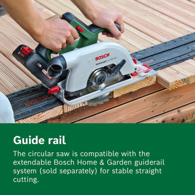 Bosch Cordless Circular Saw UniversalCirc 18V- 2 Guide Rails + Clamps 06033B1401 - Bosch Power for All