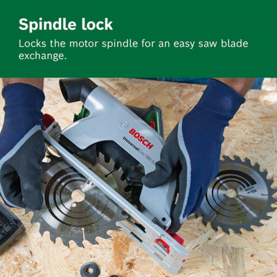 Bosch Cordless Circular Saw UniversalCirc 18V- 2 Guide Rails + Clamps 06033B1401 - Bosch Power for All