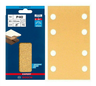 BOSCH Dual Application BEST for Wood & Paint Sanding Sheets (Rectangle 80 x 133mm - 10/Pk) For: Bosch GSS 160 & GSS 18V-10 Sanders