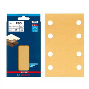 BOSCH Dual Application BEST for Wood & Paint Sanding Sheets (Rectangle 80 x 133mm - 10/Pk) For: Bosch GSS 160 & GSS 18V-10 Sanders