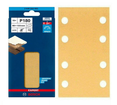 BOSCH Dual Application BEST for Wood & Paint Sanding Sheets (Rectangle 80 x 133mm - 10/Pk) For: Bosch GSS 160 & GSS 18V-10 Sanders