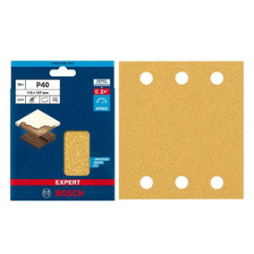 BOSCH Dual Application BEST for Wood & Paint Sanding Sheets (Square 115 x 107mm - 10/Pk) For: Bosch GSS 160 & GSS 18V-10 Sanders