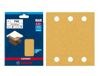 BOSCH Dual Application BEST for Wood & Paint Sanding Sheets (Square 115 x 107mm - 10/Pk) For: Bosch GSS 160 & GSS 18V-10 Sanders