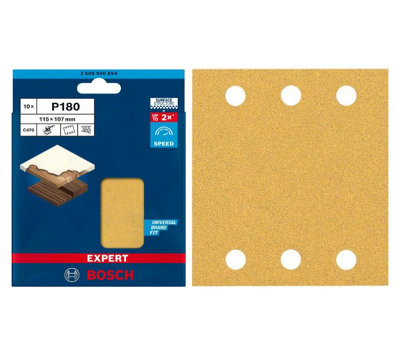 BOSCH Dual Application BEST for Wood & Paint Sanding Sheets (Square 115 x 107mm - 10/Pk) For: Bosch GSS 160 & GSS 18V-10 Sanders