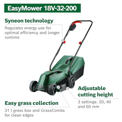Bosch EasyMower 18v 18V-32-200 18V 32cm Cordless Push Lawn Mower