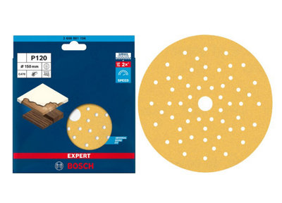 BOSCH Expert for Wood + Paint Sanding Sheets (Grit 120) (10/Pack) (For: Bosch GEX 34-150 & GEX 40-150 Sanders)