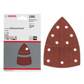 BOSCH Expert for Wood + Paint Sanding Sheets (Grit 180) (20/Pack) (For: Bosch PSM 18 Li, PSM 8100A & EasySander 12 Sanders)
