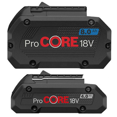 Bosch GBA 18v 8.0ah ProCORE Battery + GBA 4.0Ah ProCORE Battery - Twin Pack
