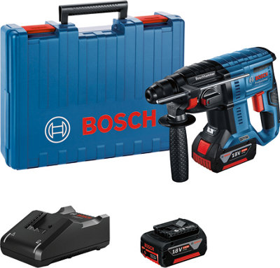 Bosch GBH 18V-21 SDS+ SDS Plus Brushless Cordless Rotary Hammer 2 x 4ah Battery