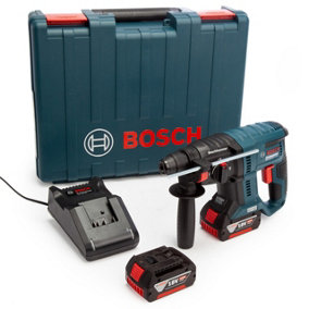 Bosch GBH 18V-21 SDS+ SDS Plus Brushless Cordless Rotary Hammer 2 x 4ah Battery