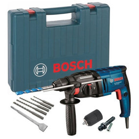 Bosch GBH2000 110v SDS Plus Rotary Hammer Drill + SDS Bits Chisel + Chuck + Case