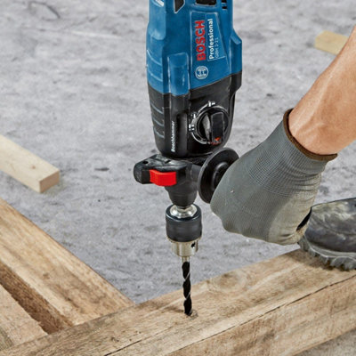 Bosch GBH221D 240v SDS Plus Rotary Hammer Drill + SDS Bits Chisel + Chuck + Case