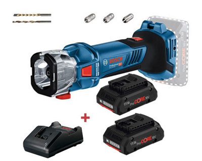 Bosch GCU 18V-30 18V Cordless Drywall Cutout Tool GCU18V30 1/8" Bit + 2x 4ah Bat